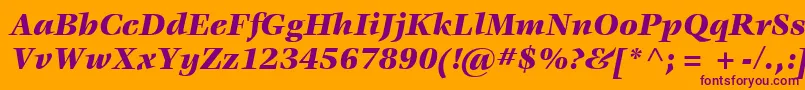 ItcVeljovicLtBlackItalic-fontti – violetit fontit oranssilla taustalla