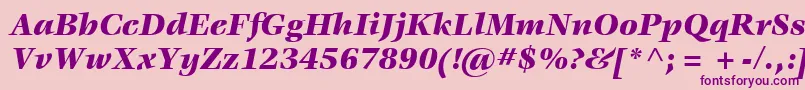 ItcVeljovicLtBlackItalic-fontti – violetit fontit vaaleanpunaisella taustalla