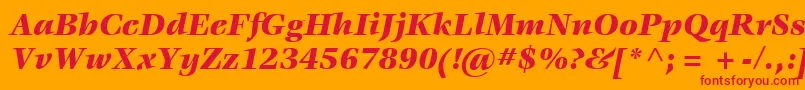 ItcVeljovicLtBlackItalic Font – Red Fonts on Orange Background