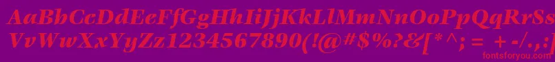 ItcVeljovicLtBlackItalic Font – Red Fonts on Purple Background