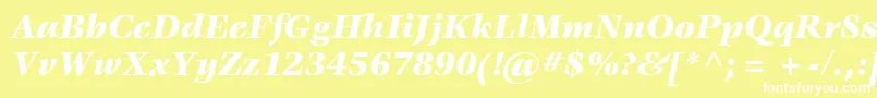 ItcVeljovicLtBlackItalic Font – White Fonts on Yellow Background