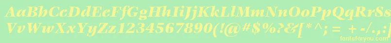 ItcVeljovicLtBlackItalic Font – Yellow Fonts on Green Background