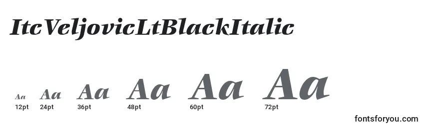 ItcVeljovicLtBlackItalic Font Sizes
