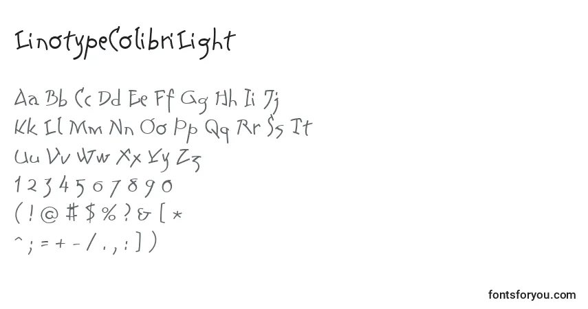 LinotypeColibriLight-fontti – aakkoset, numerot, erikoismerkit