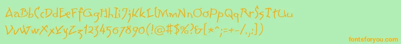 LinotypeColibriLight Font – Orange Fonts on Green Background