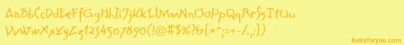 LinotypeColibriLight Font – Orange Fonts on Yellow Background