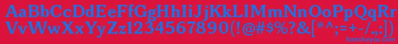 フォントBonoborgBold – 赤い背景に青い文字