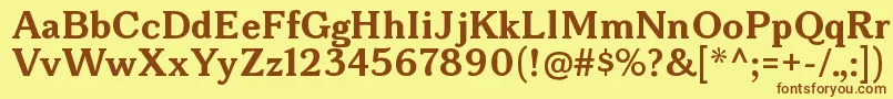 Weitere Informationen zur BonoborgBold-Schriftart BonoborgBold-Schriftart – Braune Schriften auf gelbem Hintergrund