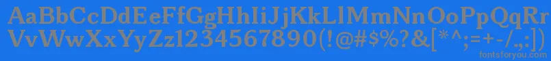 Weitere Informationen zur BonoborgBold-Schriftart BonoborgBold-Schriftart – Graue Schriften auf blauem Hintergrund