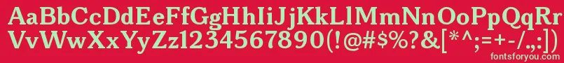 フォントBonoborgBold – 赤い背景に緑の文字