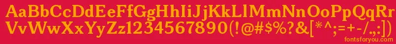 Шрифт BonoborgBold – оранжевые шрифты на красном фоне