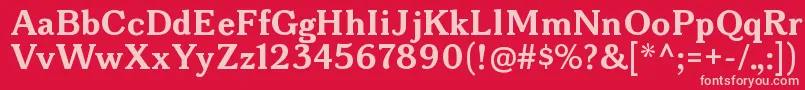 Czcionka BonoborgBold – różowe czcionki na czerwonym tle