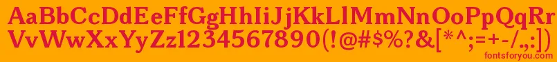 BonoborgBold-Schriftart – Rote Schriften auf orangefarbenem Hintergrund