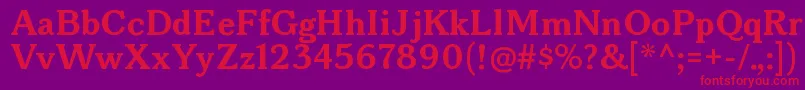 Czcionka BonoborgBold – czerwone czcionki na fioletowym tle