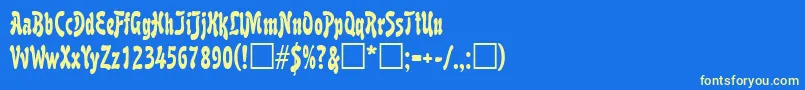 BoutiqueRegular Font – Yellow Fonts on Blue Background