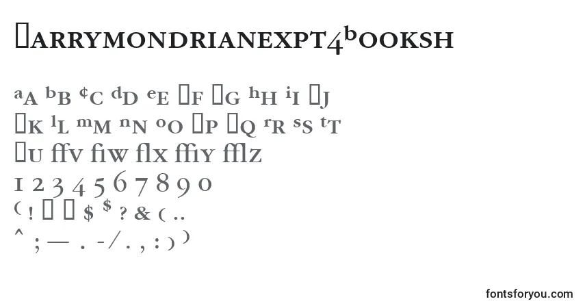 Schriftart Garrymondrianexpt4Booksh – Alphabet, Zahlen, spezielle Symbole