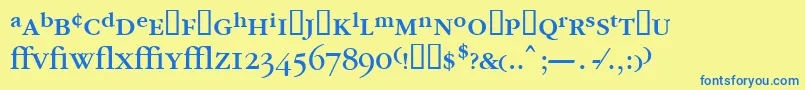 Garrymondrianexpt4Booksh Font – Blue Fonts on Yellow Background