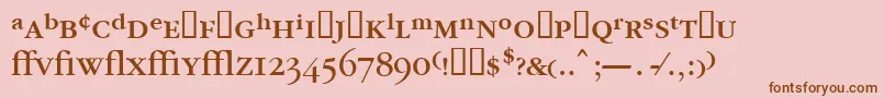 Garrymondrianexpt4Booksh-Schriftart – Braune Schriften auf rosa Hintergrund