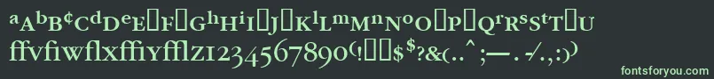 フォントGarrymondrianexpt4Booksh – 黒い背景に緑の文字