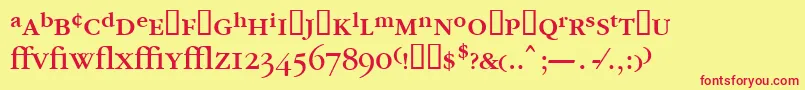 Garrymondrianexpt4Booksh Font – Red Fonts on Yellow Background