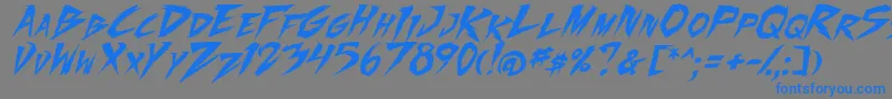 FightingSpirit2Ital Font – Blue Fonts on Gray Background