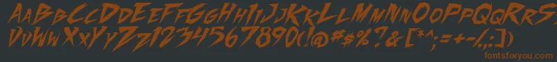 FightingSpirit2Ital Font – Brown Fonts on Black Background