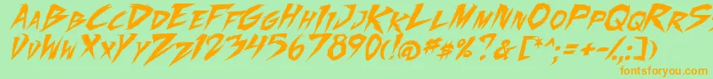 FightingSpirit2Ital Font – Orange Fonts on Green Background
