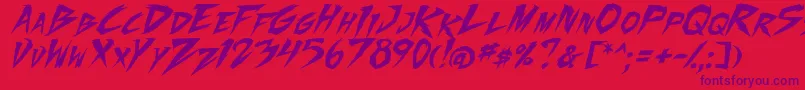 FightingSpirit2Ital Font – Purple Fonts on Red Background