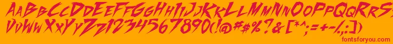 FightingSpirit2Ital-Schriftart – Rote Schriften auf orangefarbenem Hintergrund