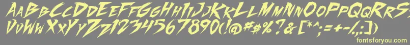 Шрифт FightingSpirit2Ital – жёлтые шрифты на сером фоне