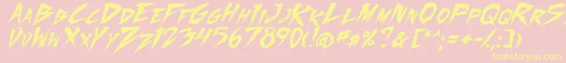 FightingSpirit2Ital Font – Yellow Fonts on Pink Background