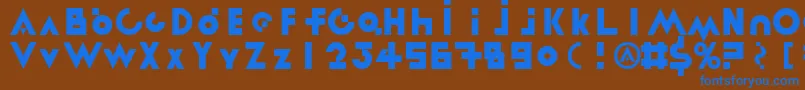 フォントLinotypereneedisplayTypes – 茶色の背景に青い文字