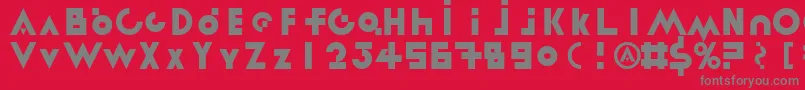 LinotypereneedisplayTypes-Schriftart – Graue Schriften auf rotem Hintergrund