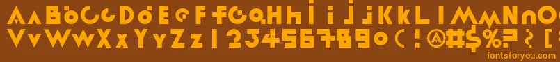Weitere Informationen zur LinotypereneedisplayTypes-Schriftart LinotypereneedisplayTypes-Schriftart – Orangefarbene Schriften auf braunem Hintergrund