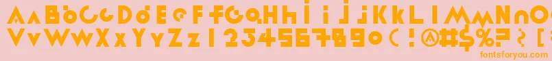 LinotypereneedisplayTypes-fontti – oranssit fontit vaaleanpunaisella taustalla