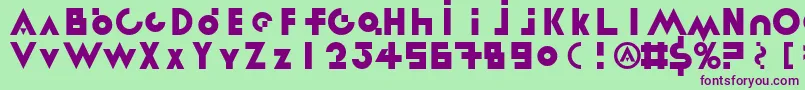 LinotypereneedisplayTypes Font – Purple Fonts on Green Background