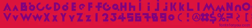 LinotypereneedisplayTypes Font – Purple Fonts on Red Background
