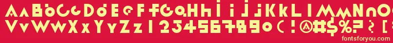 Czcionka LinotypereneedisplayTypes – żółte czcionki na czerwonym tle