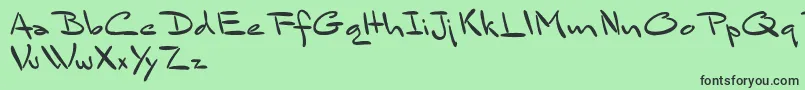 フォントBluelminSandsfort – 緑の背景に黒い文字
