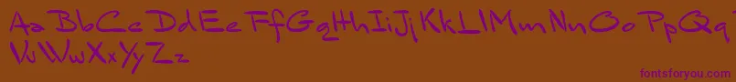 BluelminSandsfort Font – Purple Fonts on Brown Background