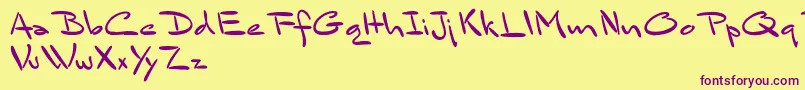 BluelminSandsfort Font – Purple Fonts on Yellow Background