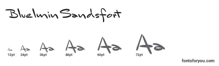 BluelminSandsfort Font Sizes