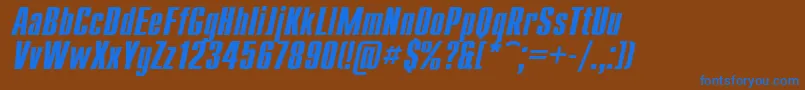 UkrainiancompactBolditalic Font – Blue Fonts on Brown Background