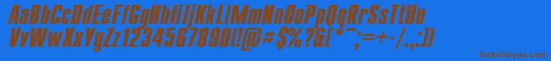 UkrainiancompactBolditalic Font – Brown Fonts on Blue Background