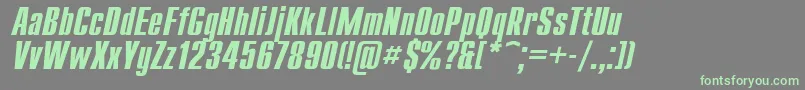 UkrainiancompactBolditalic Font – Green Fonts on Gray Background