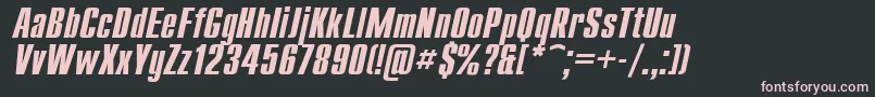 UkrainiancompactBolditalic Font – Pink Fonts on Black Background