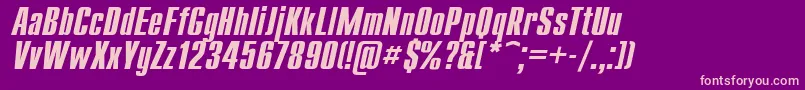 UkrainiancompactBolditalic Font – Pink Fonts on Purple Background