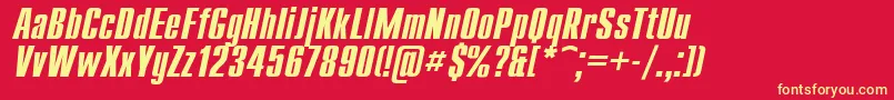 UkrainiancompactBolditalic Font – Yellow Fonts on Red Background