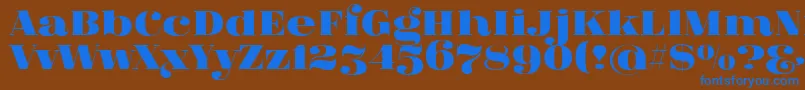 フォントFatFlamingo5 – 茶色の背景に青い文字