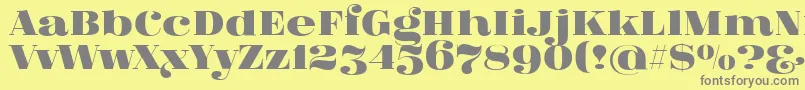 フォントFatFlamingo5 – 黄色の背景に灰色の文字